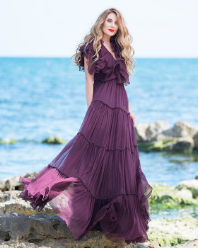 Rochie cu broderie din dantela englezeasca si fuste suprapuse