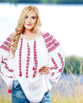 TRADITIONAL HANDMADE BLOUSE - Wild Carnation Motif