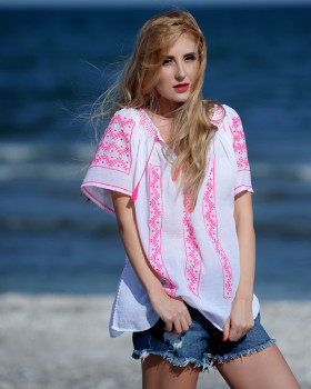 BLOUSE ETHNIQUE au motif du Jade Cyclamen