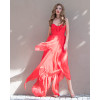 Robe de soirée asymétrique en mousseline de soie avec corsage drapé