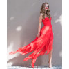 Robe de soirée asymétrique en mousseline de soie avec corsage drapé