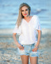 BLOUSE ETHNIQUE au motif des Cristaux Blanc
