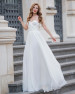 Robe de mariée en mousseline de soie avec corset drapé
